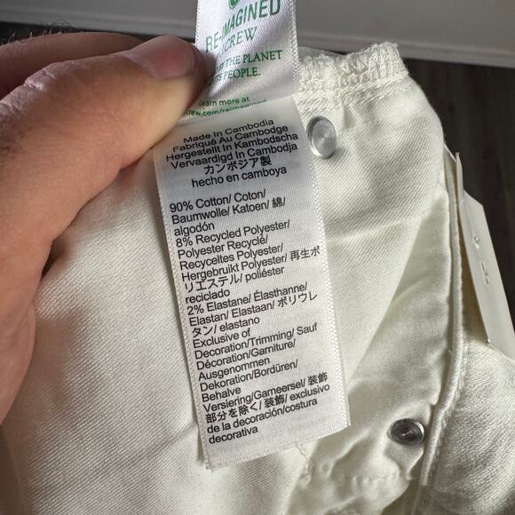 J.Crew 2003 Mid-Rise Kickout Jeans WMNS 28 White Denim Stretchy Button Zip Fly - Picture 7 of 9